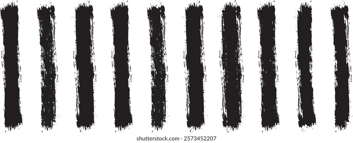 Brush strokes. Vector paintbrush set icon, Grunge design elements, brush strokes templates. Dirty distress texture banners. Painted rectangles and long strokes