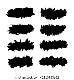 Brush strokes. Vector paintbrushes set. Grunge design elements