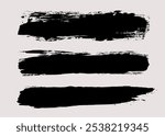 Brush strokes vector. Painted line and rectangle banners collection. Long and wide grunge backgrounds. Grain texture design elements