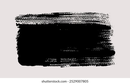 Brush strokes vector. Painted rectangle background. Abstract textured text box. Grunge design illustration with grain texture