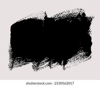Vetor de traçados de pincel. Fundo retangular pintado. Caixa de texto texturizada abstrata. Ilustração de design grunge vertical com textura de grão