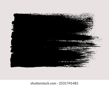Brush strokes vector. Painted rectangle background. Abstract textured text box. Horizontal grunge design illustration with grain texture