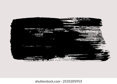 Brush strokes vector. Painted rectangle background. Abstract textured text box. Horizontal grunge design illustration with grain texture