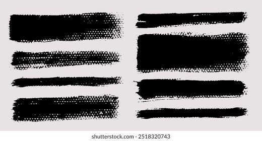 Brush strokes vector. Painted rectangles collection. Grunge long text boxes or textured backgrounds set.

The images are created without the use of any artificial intelligence software at any stage
