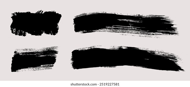 Brush strokes vector. Painted rectangles collection. Grunge long text boxes or textured backgrounds set.

The images are created without the use of any artificial intelligence software at any stage