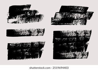 Brush strokes vector. Painted rectangles collection. Grunge long text boxes or textured backgrounds set.

The images are created without the use of any artificial intelligence software at any stage