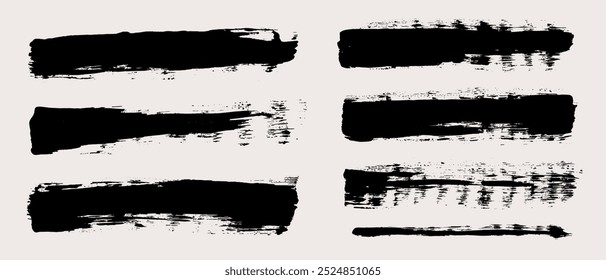 Brush strokes vector. Painted rectangles collection. Grunge long text boxes or textured backgrounds set.

The images are created without the use of any artificial intelligence software at any stage