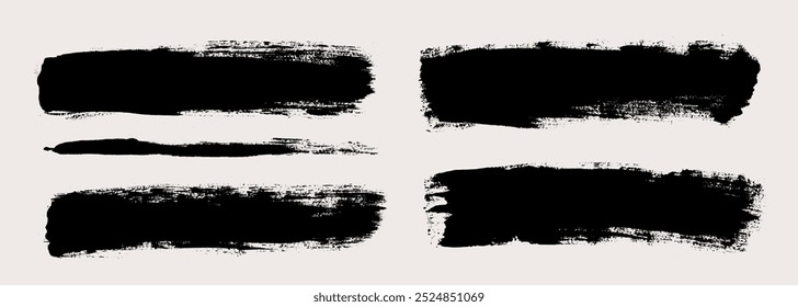 Brush strokes vector. Painted rectangles collection. Grunge long text boxes or textured backgrounds set.

The images are created without the use of any artificial intelligence software at any stage