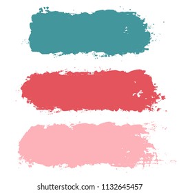 brush strokes vector set backgrounds. Artistic lines grunge collection boxes, frames for text. Set of blue grungy hand painted brush strokes isolated on white. Abstract ink texture stains, swatches