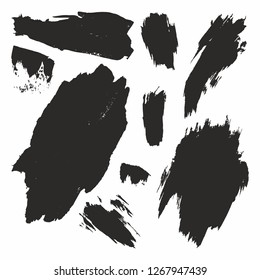 Brush strokes. Vector set. Hand drawing. Collection of vector stains for sales, business card design and covers