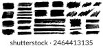 Brush strokes vector. Set of text boxes. Paintbrush collection. Grunge design elements. Dirty texture banners. Painted rectangles, long and diagonal strokes