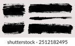 Brush strokes vector. Set of text boxes. Paintbrush collection. Grunge design elements. Dirty texture banners. Painted rectangles and long strokes