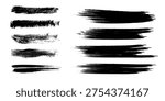 Brush strokes vector. Set of text boxes. Paintbrush collection. Grunge design elements. Dirty texture banners. Painted rectangles and long strokes