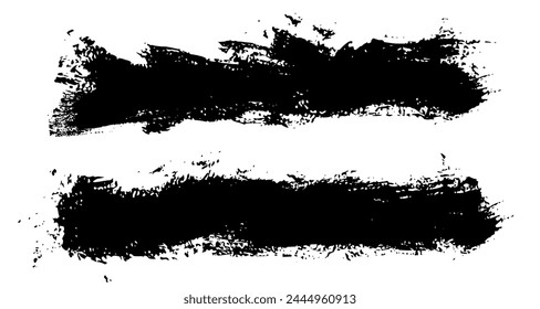 Brush strokes vector. Set of text boxes. Paintbrush collection. Grunge design elements. Dirty brush texture banners. Rectangular painted objects