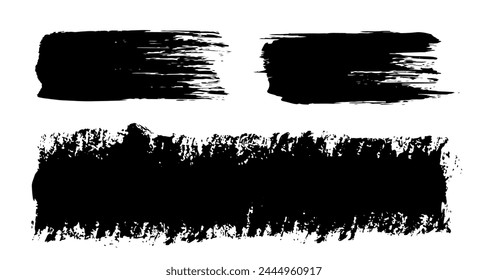 Brush strokes vector. Set of text boxes. Paintbrush collection. Grunge design elements. Dirty brush texture banners. Rectangular painted objects
