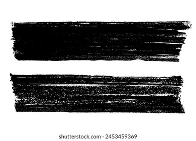 Brush strokes vector. Set of text boxes. Paintbrush collection. Grunge design elements. Dirty brush texture banners. Rectangular painted objects