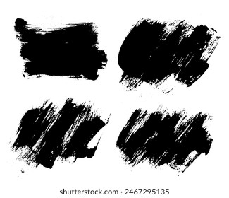 Brush strokes vector. Set of text boxes. Paintbrush collection. Grunge design elements. Dirty texture banners. Painted rectangles and diagonal brush backgrounds