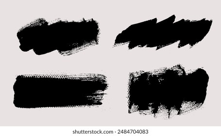 Brush strokes vector. Set of text boxes. Paintbrush collection. Grunge design elements. Dirty texture banners. Painted rectangles and diagonal brush backgrounds