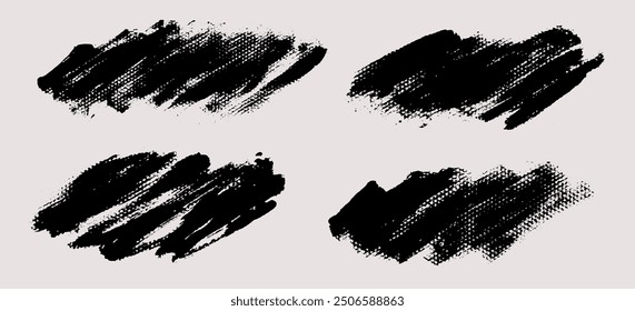 Brush strokes vector. Set of text boxes. Paintbrush collection. Grunge design elements. Dirty texture banners. Painted rectangles and diagonal backgrounds