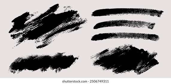 Brush strokes vector. Set of text boxes. Paintbrush collection. Grunge design elements. Dirty texture banners. Painted rectangles and diagonal backgrounds