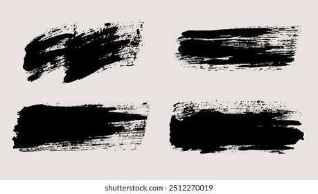 Brush strokes vector. Set of text boxes. Paintbrush collection. Grunge design elements. Dirty texture banners. Painted rectangles and diagonal backgrounds