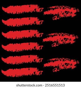Brush strokes vector. Set of text boxes. Paintbrush collection. Grunge design elements. Dirty texture banners. Painted rectangles , long and diagonal strokes black background.