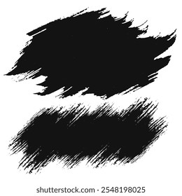 Image vectorielle des traits de pinceau. Ensemble de zones de texte. Collection pinceau. Des éléments de design grunge. Bannières à texture sale. Rectangle peint et brosse diagonale