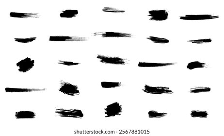 Brush strokes vector. Set of text boxes. Paintbrush collection. Dirty watercolor texture, box, frame, grunge background, splash or creative shape for social media. 