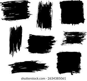 Vetor de traçados de pincel. pincel. Conjunto de caixas de texto. Coleção Paintbrush.