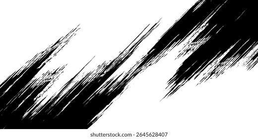 Vetor de traçados de pincel. Conjunto de caixas de texto. Coleção Paintbrush. Elementos de design Grunge. Bandeiras de textura suja. Retângulos pintados e planos de fundo de pincel diagonal
