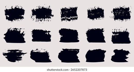Brush strokes vector. Set of text boxes. Paintbrush collection. Grunge design elements