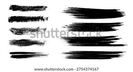 Brush strokes vector. Set of text boxes. Paintbrush collection. Grunge design elements. Dirty texture banners. Painted rectangles and long strokes