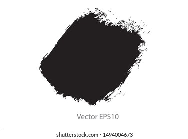 brush strokes watercolor background. Vector black paint