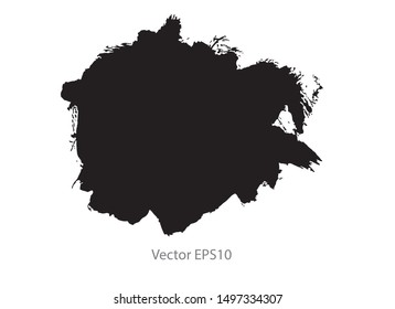 brush strokes watercolor background. Vector black paint