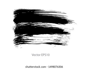 brush strokes watercolor background. Vector black paint