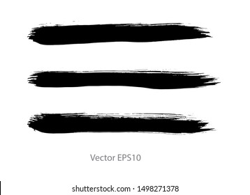 brush strokes watercolor background. Vector black paint