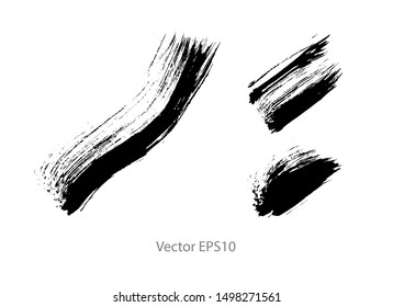 brush strokes watercolor background. Vector black paint