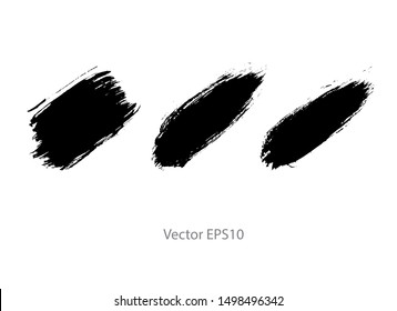 brush strokes watercolor background. Vector black paint