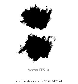 brush strokes watercolor background. Vector black paint