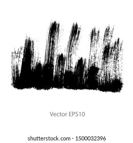 brush strokes watercolor background. Vector black paint