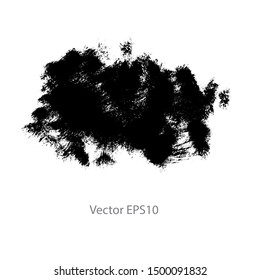 brush strokes watercolor background. Vector black paint