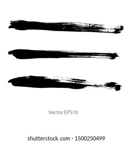 brush strokes watercolor background. Vector black paint