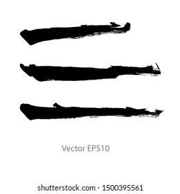 brush strokes watercolor background. Vector black paint