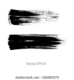 brush strokes watercolor background. Vector black paint