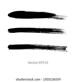 brush strokes watercolor background. Vector black paint