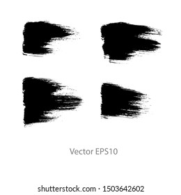brush strokes watercolor background. Vector black paint