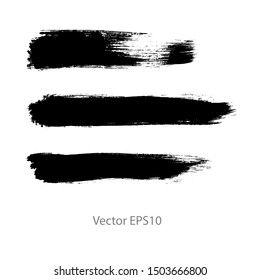 brush strokes watercolor background. Vector black paint