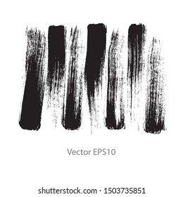 brush strokes watercolor background. Vector black paint