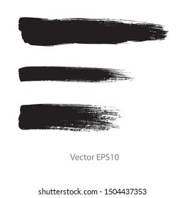 brush strokes watercolor background. Vector black paint