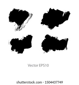 brush strokes watercolor background. Vector black paint